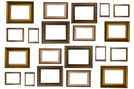 vintage photo frame isolated on whit background,blank for your text.