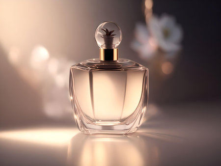 Perfume bottle on a beautiful background. AI Generated.の素材