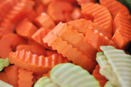 Papaya on white dishの写真素材