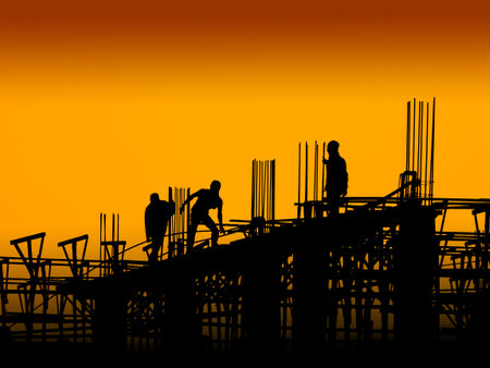 Construction worker working on a construction site