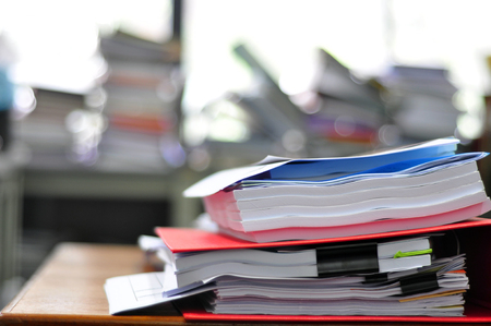 Stack of  paper filesの写真素材