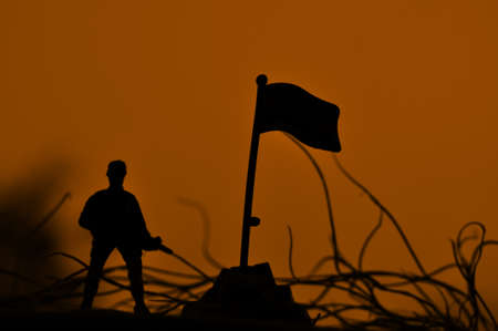 silhouettes of solderの写真素材