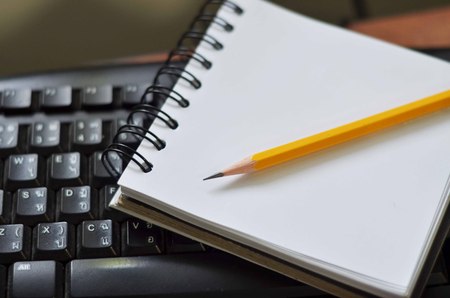 Blank paper with pencilの写真素材