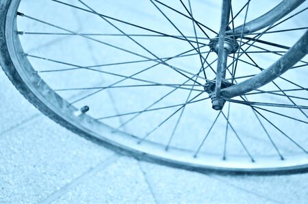 Detail of a Vintage Bike Wheel with sepia color の写真素材
