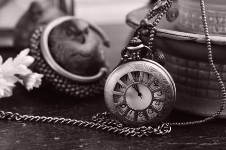 still life Antique pocket clock の写真素材