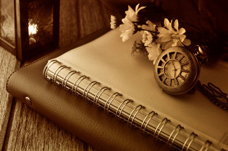 still life Antique pocket clockの写真素材