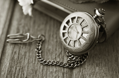 Antique pocket clockの写真素材