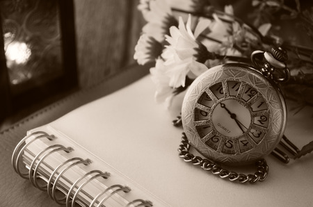 still life Antique pocket clockの写真素材