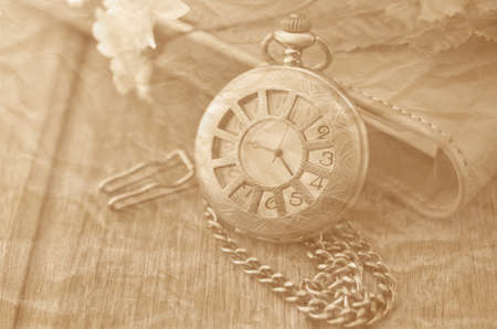 Antique pocket clock  made with color filtersの写真素材