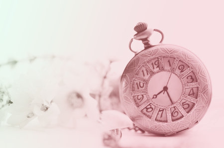 Antique pocket clock made with color filters