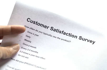 Customer service survey focus at customerの写真素材