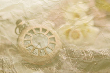 Antique pocket clock made with color filtersの写真素材