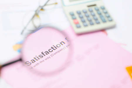 Customer service survey focus at customerの写真素材