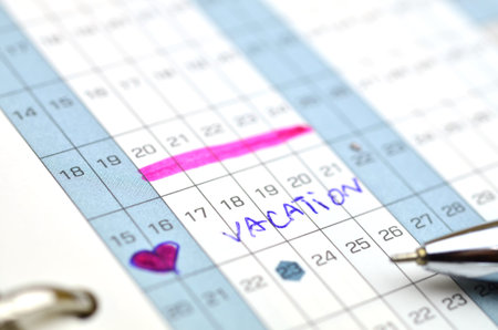 time planner with pen