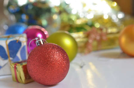 ball and gift box from Christmas dayの写真素材