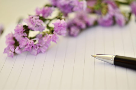 pen on diaryの写真素材