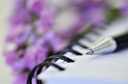 pen on diaryの写真素材