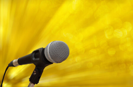 Single Microphone in the blur backgroundの写真素材