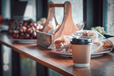 cup of coffee in coffee shopの写真素材