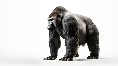 gorila on white backgroundの素材