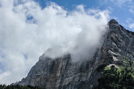 MONT GRANIER, FRANCE - 13 JULY 2012 - The day that Tour de France passes the mountainの写真素材