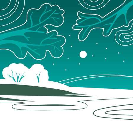 Winter landscapeのイラスト素材