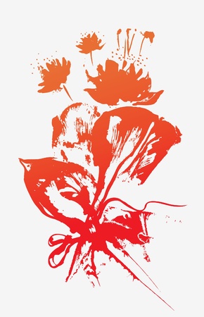 Doodle flowers bouquetのイラスト素材