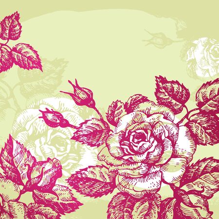 Floral background with rosesのイラスト素材