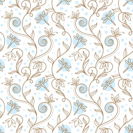 Floral ornament  Vector illustration of summer background のイラスト素材