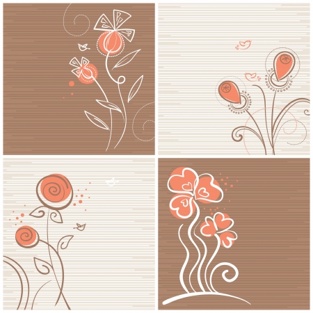 Set of floral backgrounds のイラスト素材