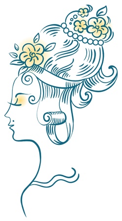 Beautiful woman profileのイラスト素材