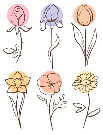 	Flower set のイラスト素材
