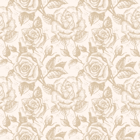 Seamless floral pattern with rosesのイラスト素材