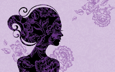 Background with beautiful girl silhouetteのイラスト素材