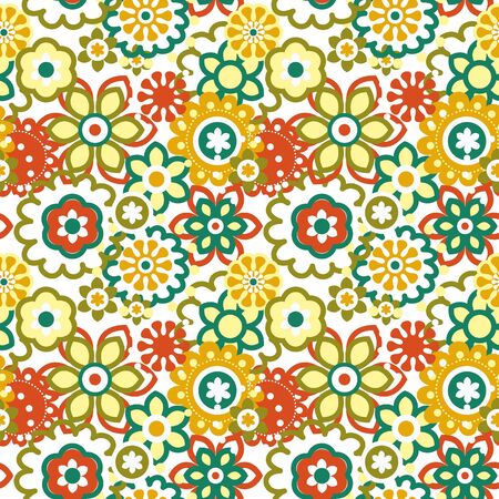 Cartoon floral seamless patternのイラスト素材