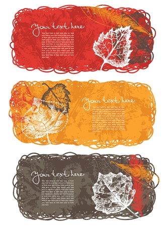 Autumn banners with leafsのイラスト素材
