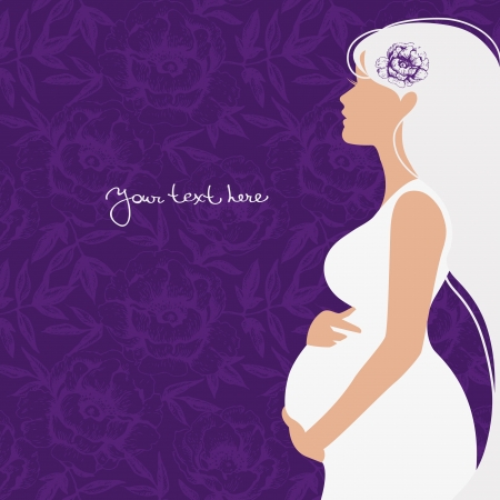 Background with silhouette of pregnant woman のイラスト素材
