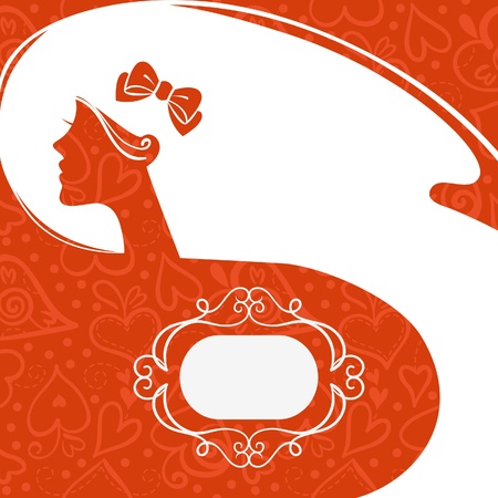 Background with beautiful girl silhouette のイラスト素材