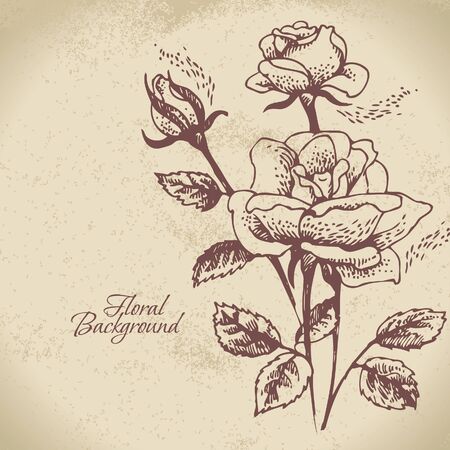 Floral background with roses のイラスト素材