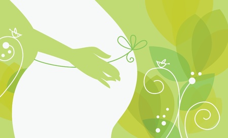 Silhouette of pregnant woman のイラスト素材