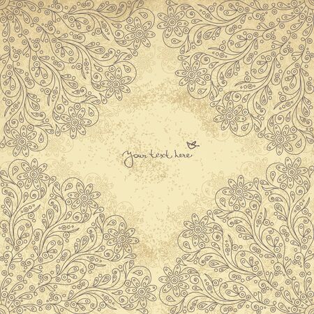 Vintage floral background のイラスト素材
