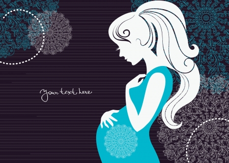 Silhouette of pregnant woman のイラスト素材