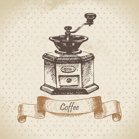 Ð¡offee mill. Hand drawn illustrationのイラスト素材