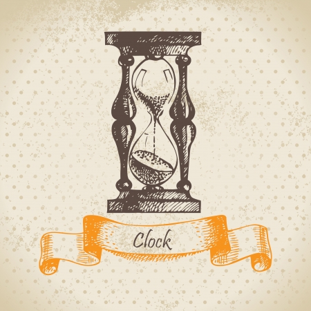 Sand glass, hand drawn  illustrationのイラスト素材