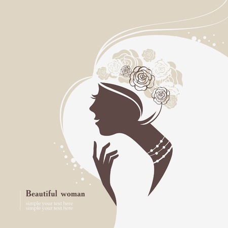 Beautiful woman silhouetteのイラスト素材