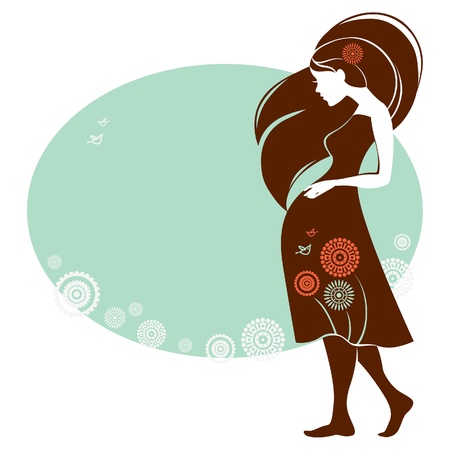 Design of card with silhouette of pregnant woman 	のイラスト素材