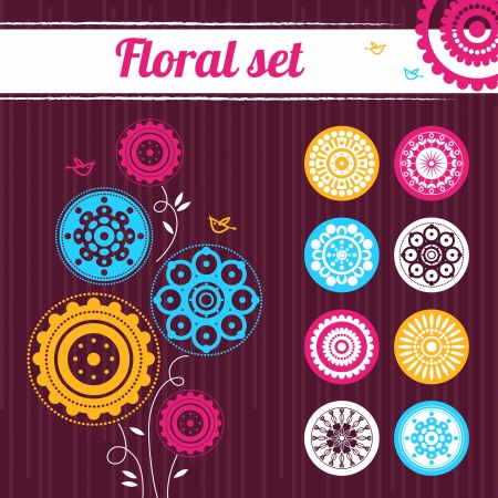 Floral setのイラスト素材