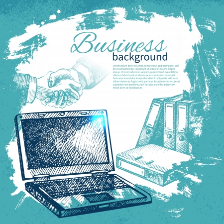Hand drawn business backgroundのイラスト素材