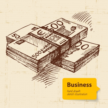 Hand drawn business backgroundのイラスト素材