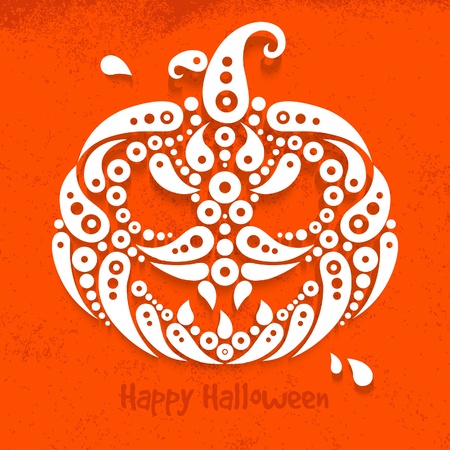 Halloween pumpkin. Decorative pattern silhouette of pumpkinのイラスト素材